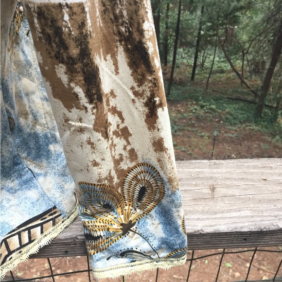 Morgan Cole gold/blue tie dye cream,embroidered collarless quilted jacket - Picture 7 of 11